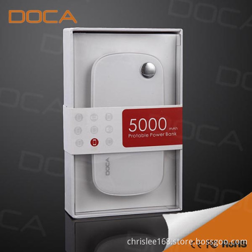 DOCA T50 mobile power bank 5000mah for mobile phone and dvd